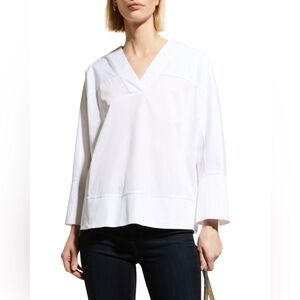 Harshman Monica Women's White V-Neck Blouse